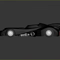 Sleek Black Batmobile Model With Streamlined Body Bat Wing And White Wheels 3d model