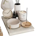 Modern Minimalist Ornamental Decor Set With Vase Branches Candles Trays Diffuser Sticks Books And Bowls