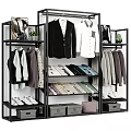 Commercial Equipment For Clothing Display With Hanging Racks Shelves And Storage Boxes
