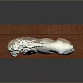 White Lion Sculpture Mounted On Two Tiered Reddish Brown Wooden Display Stand
