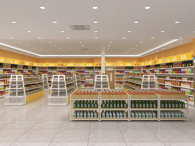 Specialty Store Interior With Bright Lighting Well Organized Shelves And Assorted Products 3d model
