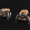 Armed Robot Fighting Robot Mechanical Armor Artificial Intelligence Military Robot PBR Material Deforming Robot Manned 3d model