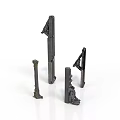 Black Industrial Mechanical Equipment With Various Shapes And Metal Brackets