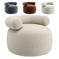 Plush Accent Chairs in Gray Beige Brown White with Round Shape Armrests and Soft Upholstery
