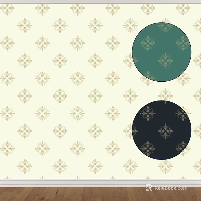 Ornate Circular Decorative Components With Golden Geometric Patterns On Beige Background 3d model 