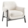 Plush Cream Single Seater Sofa With Wide Armrests Black Metal Frame Modern Design