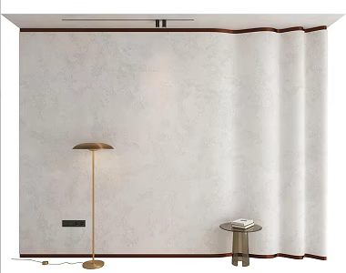 Modern minimalist bed background wall living room sofa background wall 3d model