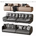 Modern double sofa multiplayer sofa corner sofa 3d model