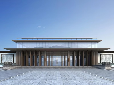 New Chinese-style Sales Department Community Entrance 3d model