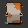 Cute Small Furniture With Wooden Pillars Orange White Fabric Ropes And Blue Decorative Patterns