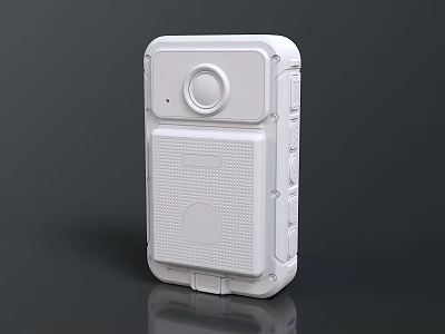 White Portable Electronic Device with Speaker and Button for Wireless Communication 3d model