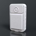 White Portable Electronic Device with Speaker and Button for Wireless Communication