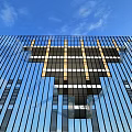 Aerial Planning of Modern Urban Area With High Rise Building Sports Field And Green Spaces