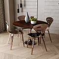 Modern Dining Table and Chair Combination 3d model
