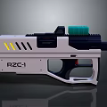 RZC-1 Sci Fi Toy Gun With White Body Black Grip And Green Top Attachment
