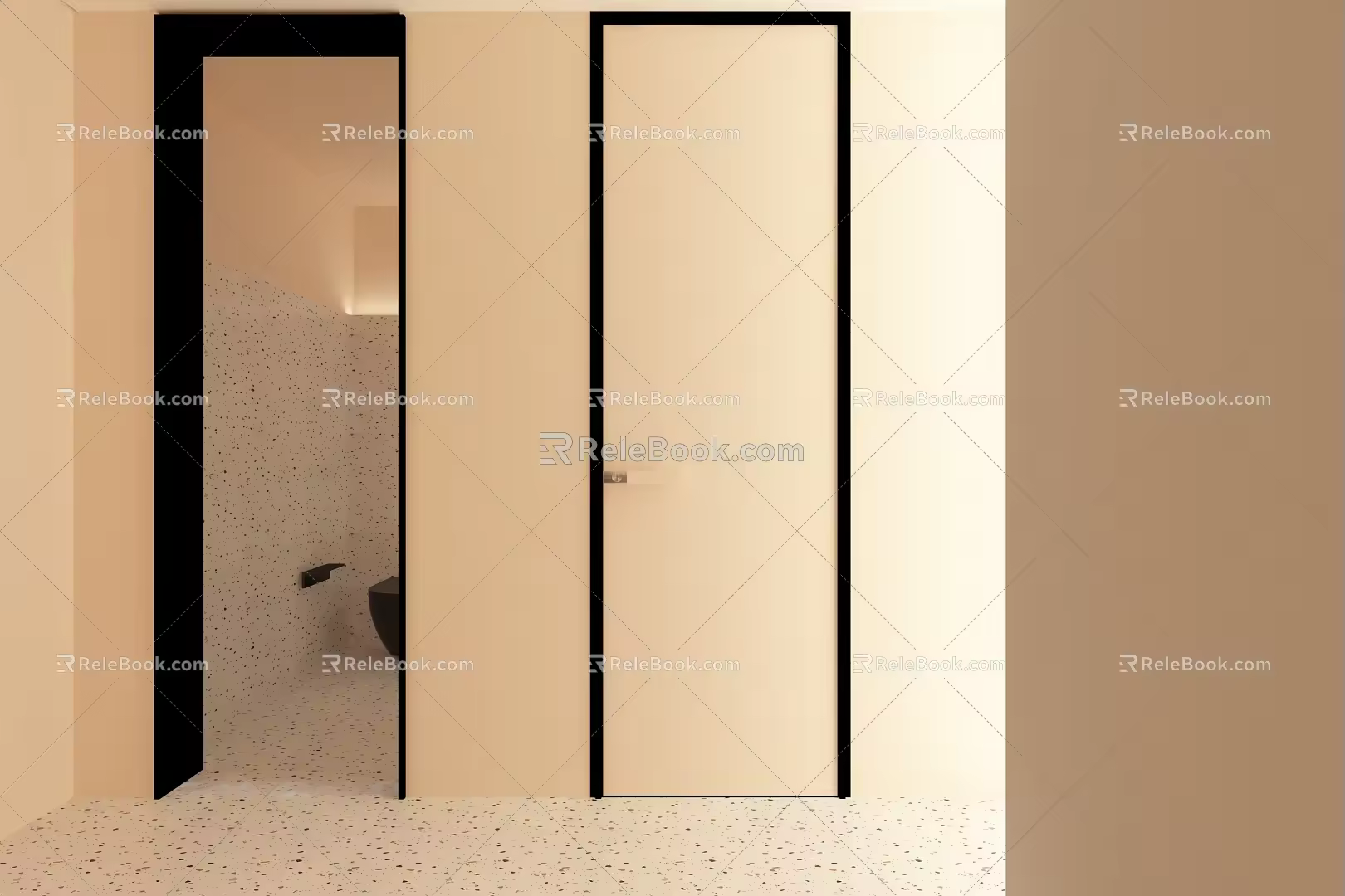 Minimalist sliding door Simple sliding door 3d model
