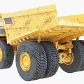 Large Yellow Heavy Duty Dump Truck With Big Tires Open Bed And Ladder