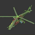 Space Mission Support Helicopter Featuring Multiple Rotors And Blue Lights