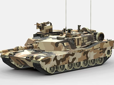 Modern M1A2 Abrams Main Battle Tank Military Armored Vehicle 3d model