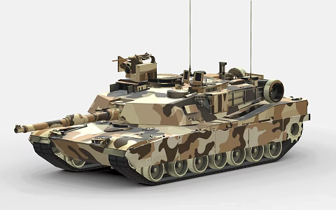 Modern M1A2 Abrams Main Battle Tank Military Armored Vehicle 3d model