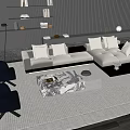 Modern Minotti Sofa Coffee Table Combination 3d model