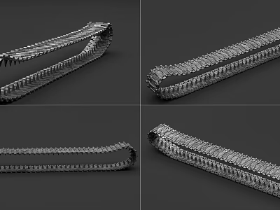 High Strength Industrial Equipment Tracks with Reinforced Steel Links for Heavy Machinery 3d model