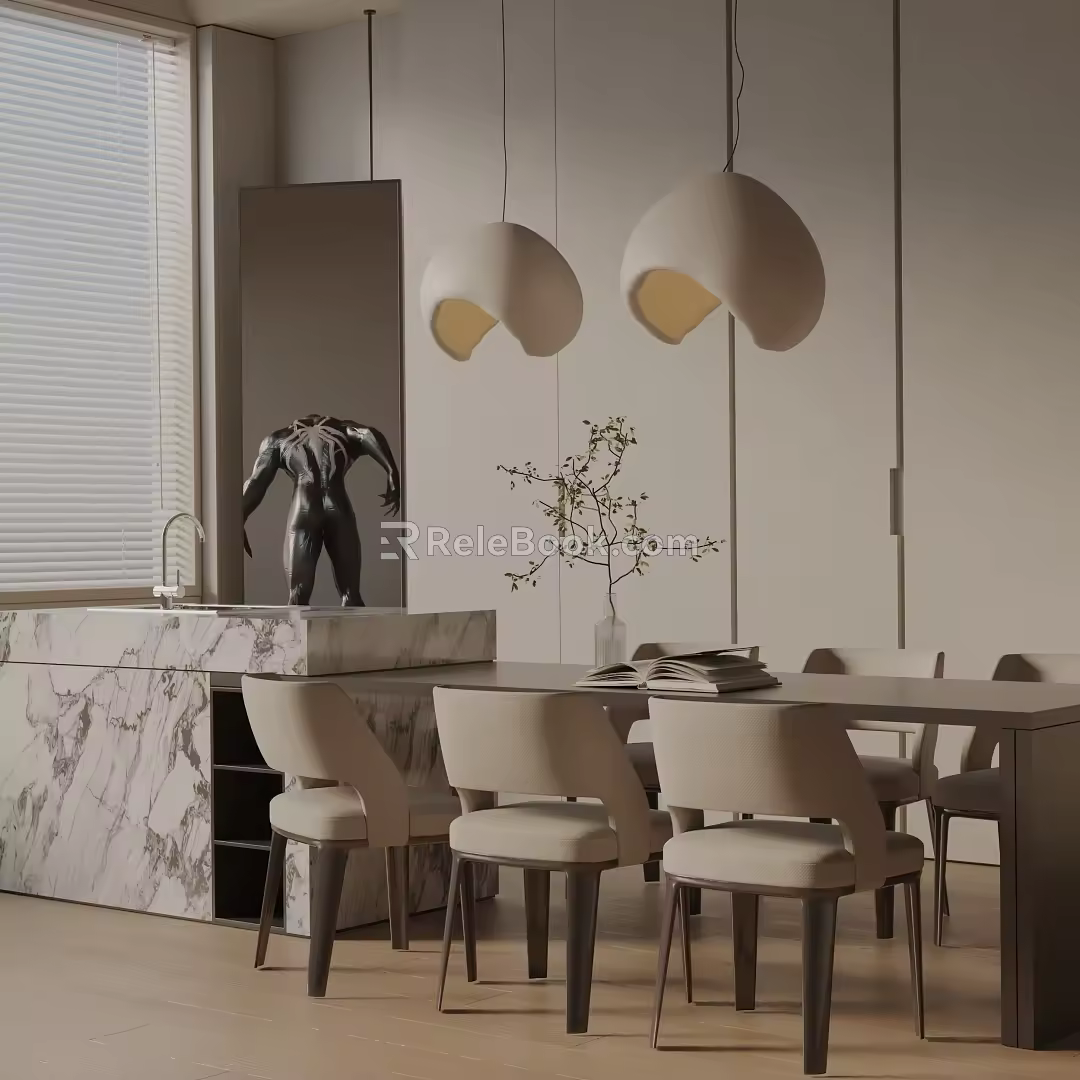 Modern table combination 3d model