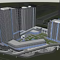 Modern Office Complex With Glass Curtain Walls Green Roof And Landscaped Surroundings