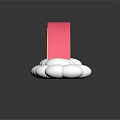 Colorful Rainbow Shaped Decorative Ornament Set With White Clouds And Black Background Reflection