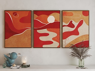 Modern abstract painting art hanging painting 3d model