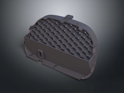 Detailed Gray Honeycomb Structure Mechanical Component With Grid Design And Cover 3d model