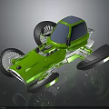 Green Futuristic Concept Car With Large Wheels Tinted Windows And Sleek Design