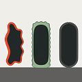 Three Colorful Decorative Mirrors With Irregular Wavy And Oval Shapes For Home Decor