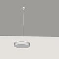 Modern Circular Pendant Light with White Beige Shade and Metallic Hanging Design for Interior Decoration