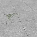 Gray Marble Tile Floor With Modern Minimalist Design Smooth Surface And Decorative Plant 3d model