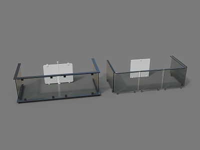 Modern Glass Railing Stainless Steel Railing 3d model