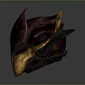 Ornate Purple And Gold Metallic Helmet With Decorative Texture And Fashion Accents