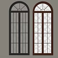 French arched windows 3d model
