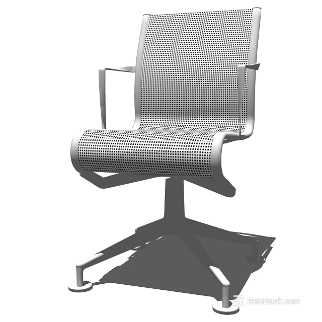 Modern Ergonomic Office Chair With Mesh Back Padded Seat Adjustable Armrests And Swivel Base 3d model 
