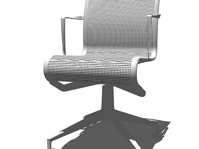 Modern Ergonomic Office Chair With Mesh Back Padded Seat Adjustable Armrests And Swivel Base 3d model