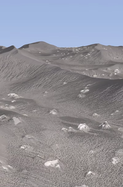 Ground With Gray Sand Dunes Undulating Terrain Small White Stones And Blue Sky 3d model Ground With Gray Sand Dunes Undulating Terrain Small White Stones And Blue Sky 3d model