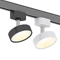 Black And White Track Mounted Spotlights With Modern LED Lighting Design 3d model