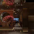 Modern Restaurant Interior With Food Display Cases Digital Screens And Counter