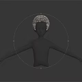 Detailed Human Head Sculpture With Realistic Facial Organs And Curly Hair