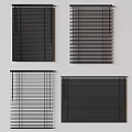 Various Black Window Blinds With Different Designs For Home Decoration 3d model