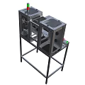 Industrial Testing Equipment with Control Panel Indicator Lights and Steel Workbench