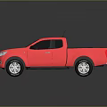Red Pickup Truck With Modern Design Shiny Exterior And Utility Bed