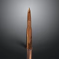 Copper Bullet With Metallic Shiny Surface Isolated On Dark Background