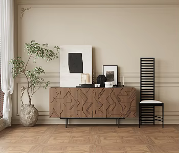 Middle Ancient Silly Entrance Cabinet End View Cabinet of Goggers Preparation Cabinet 3d model