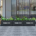 Garden Decorative Planter Featuring Customizable LOGO Green Plants and Purple Flowers